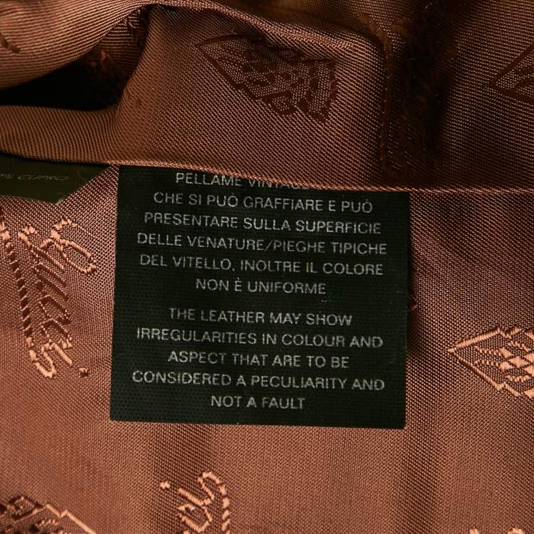 مملوكة مسبقًا Gucci Brown Leather Button Front Jacket M
