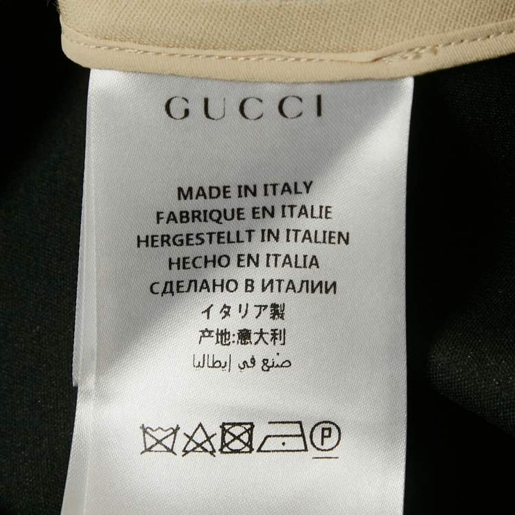 Pre Owned Gucci Light Beige Wool and Silk Tiger Brooch Detail Knee-Length Skirt S