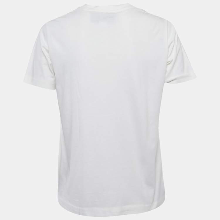 Pre Owned Gucci White Disk Print Cotton Half Sleeve T-shirt XS