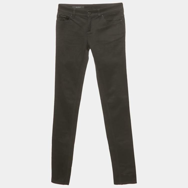 Pre Owned Gucci Black Chihuahua Detail Denim Jeans XS Waist 29"