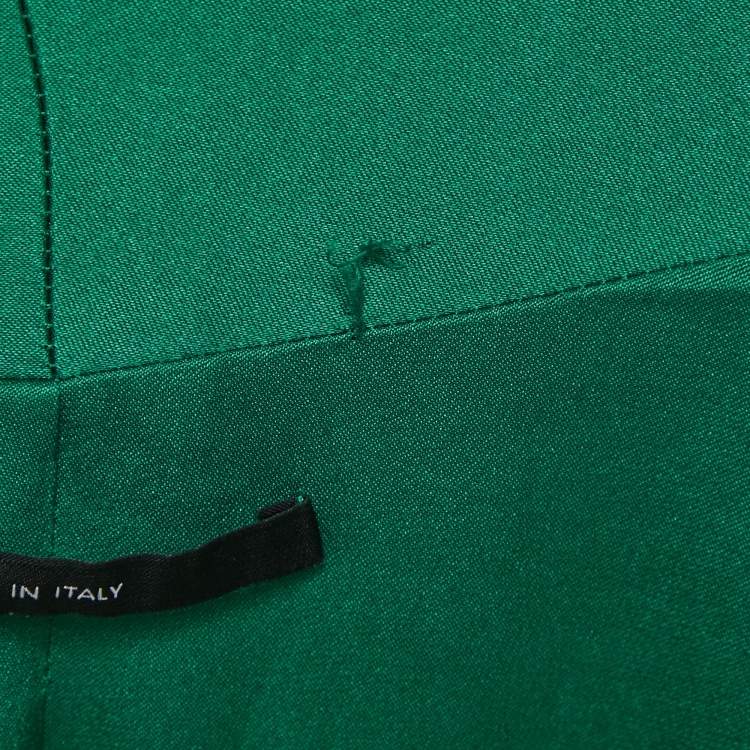 Pre Owned Gucci Green Satin Single Breasted Blazer M