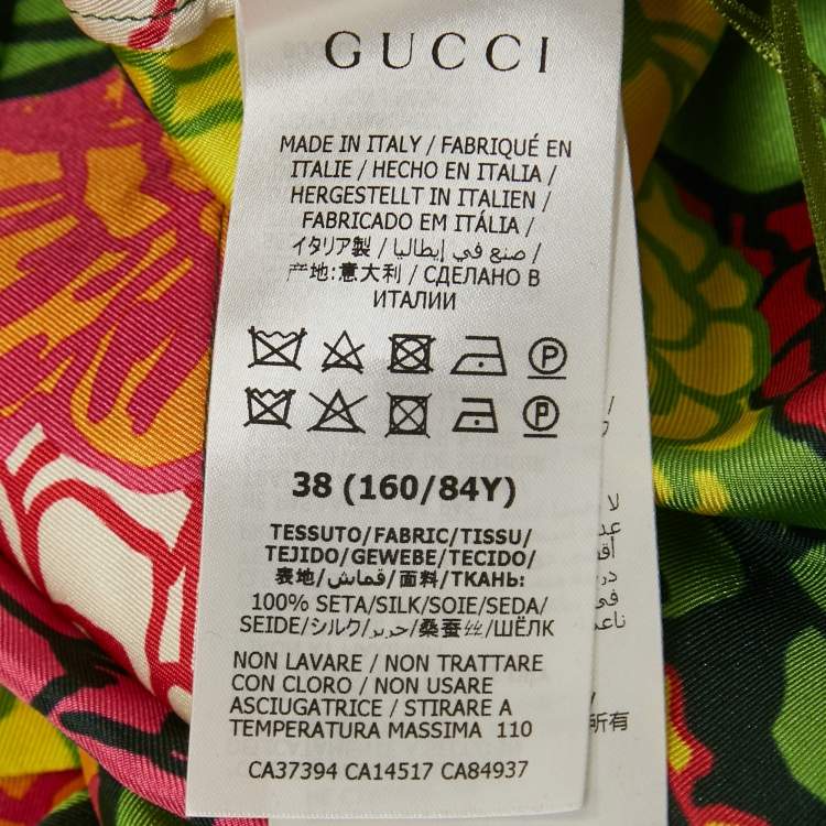 Pre Owned Gucci x Ken Scott Multicolor Floral Print Silk Crop Wrap Top S
