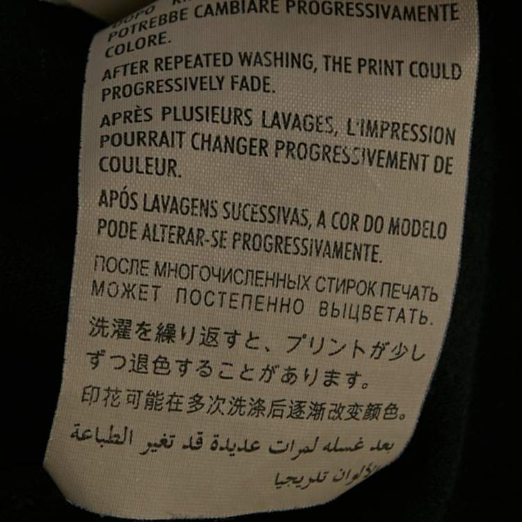 Pre Owned Gucci Black Tiger Vintage Logo Print Jersey Distressed T-Shirt XS