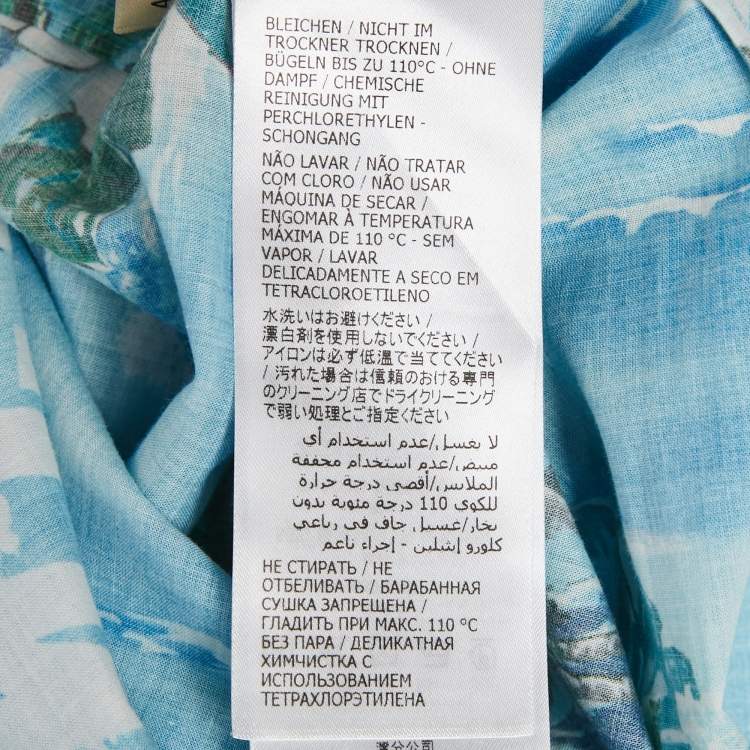 Pre Owned Gucci Blue Printed Shift Dress M