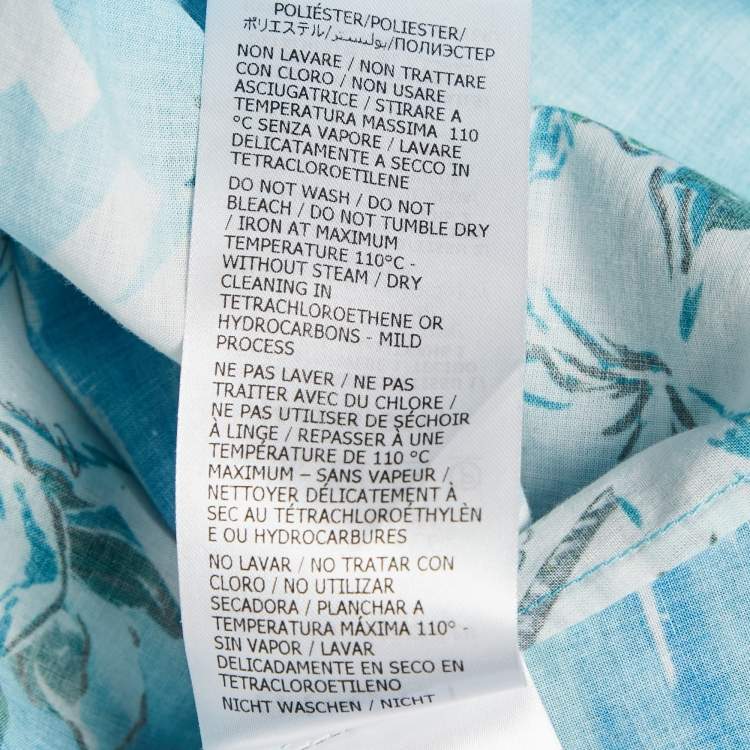 Pre Owned Gucci Blue Printed Shift Dress M