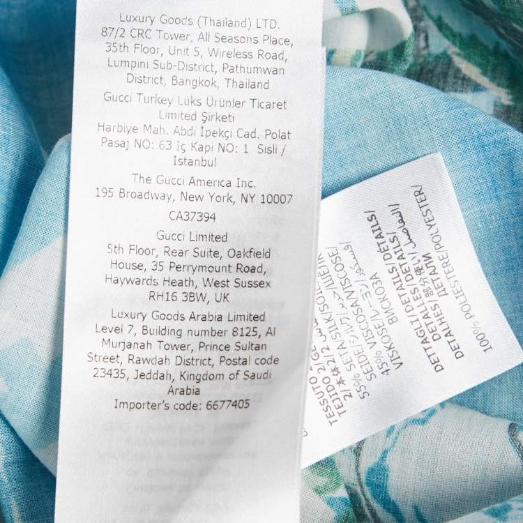 Pre Owned Gucci Blue Printed Shift Dress M