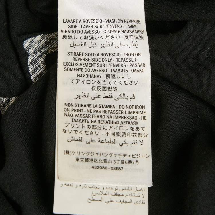 Pre Owned Gucci Black Ghost Diamond Print Jersey Crewneck T-Shirt L