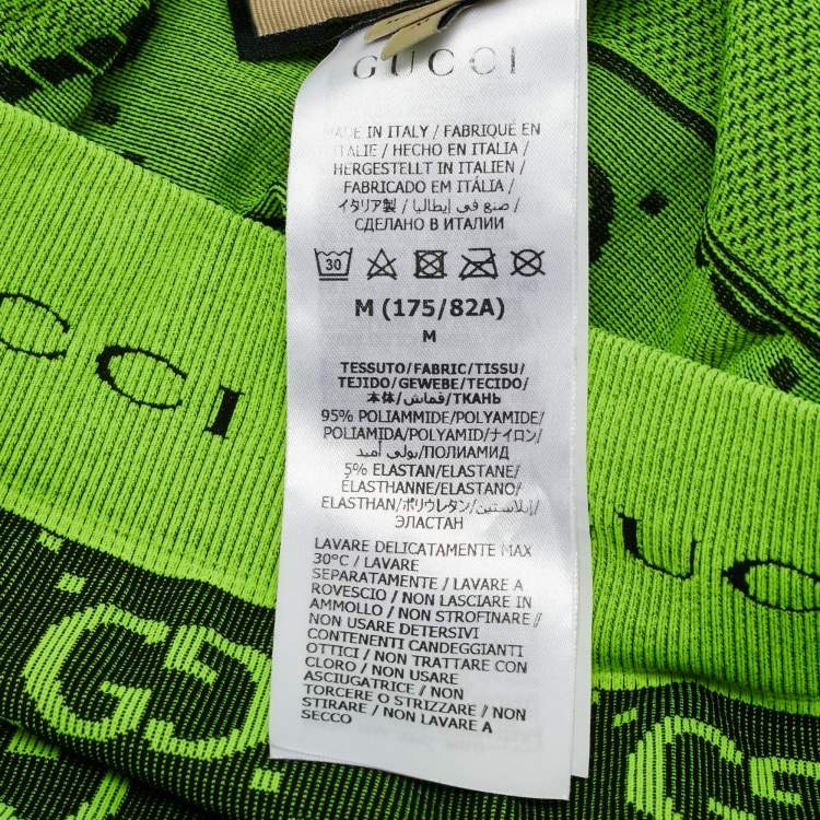 Pre Owned Gucci Green GG Jacquard Knit Leggings M