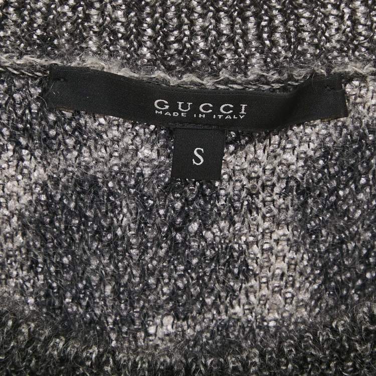 Pre Owned Gucci Grey Animal Patterned Mohair Sweater S