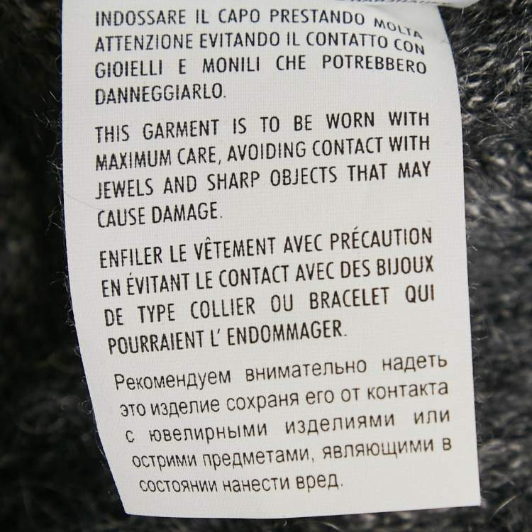 Pre Owned Gucci Grey Animal Patterned Mohair Sweater S