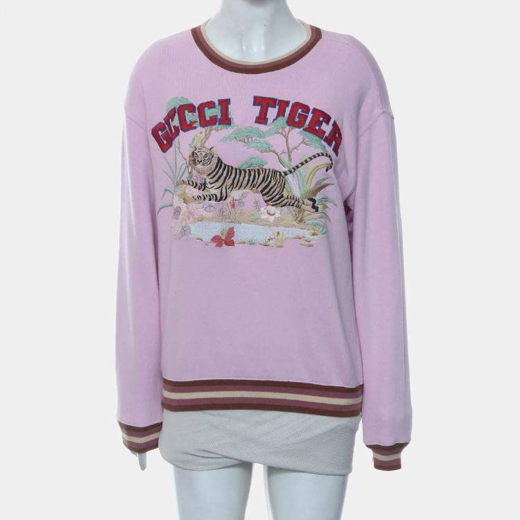 Pre Owned Gucci Tiger Embroidered Sweater