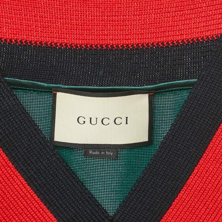 Pre Owned Gucci Green Jersey Web Stripe Varsity Mini Dress M