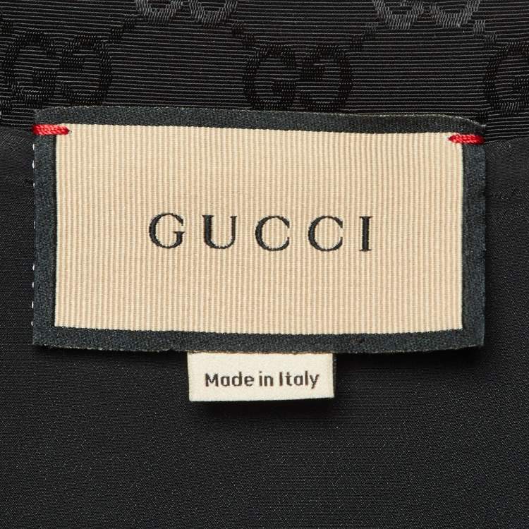 Pre Owned Gucci Black GG Jacquard Faille Belted Playsuit S