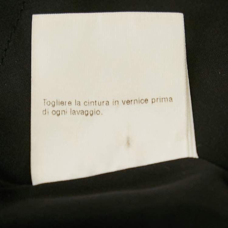 Pre Owned Gucci Black Printed Silk Mini Dress S