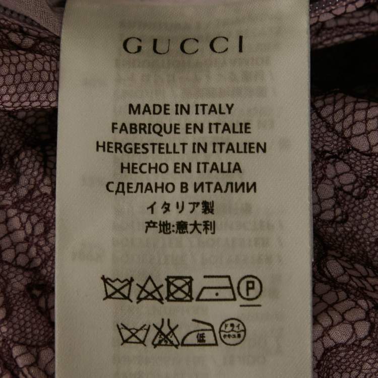 Pre Owned Gucci Purple Lace Pleated Midi Dress M