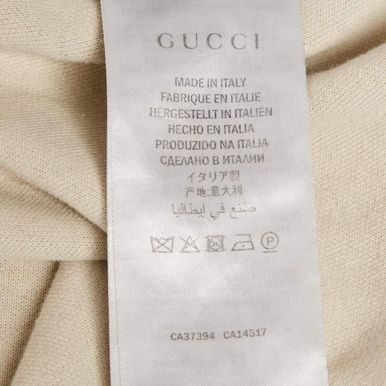 Pre Owned Gucci Cream GG Supreme Print  Jersey Track Pants L