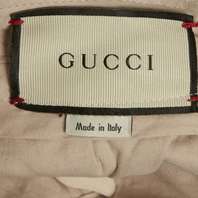Pre Owned Gucci Cream Crepe Flared Trousers M