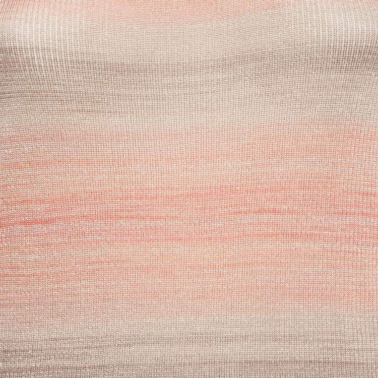 Pre Owned Gucci Orange Lurex Knit GG logo Detail Tank Top S 
