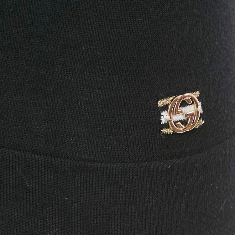 Pre Owned Gucci Black Stretch Knit V-Neck Sleeveless Top S