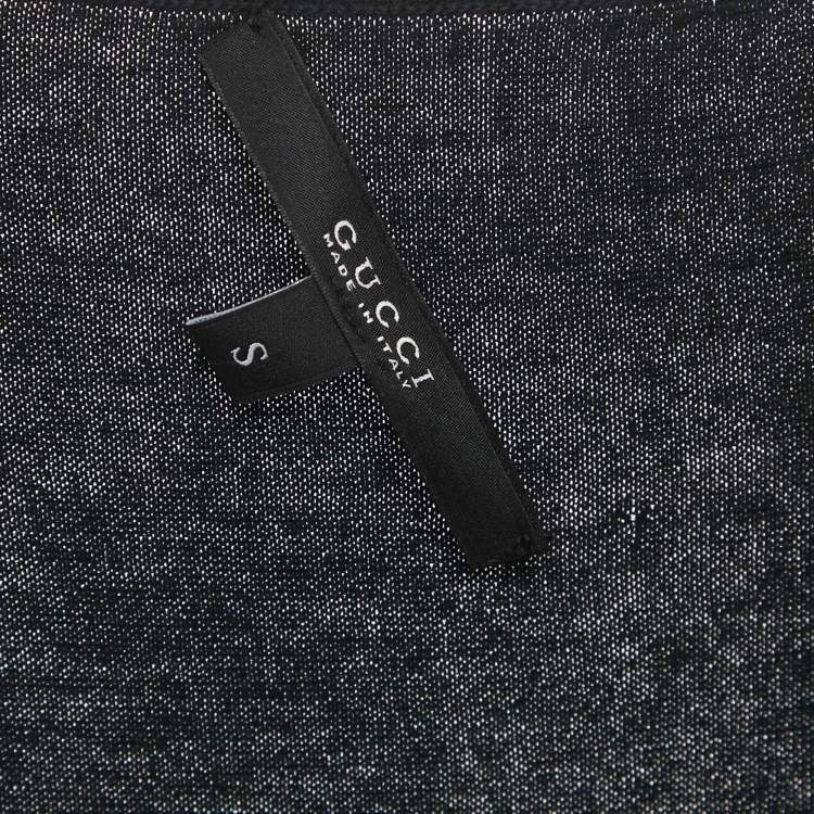 Pre Owned Gucci Black Stretch Knit V-Neck Sleeveless Top S