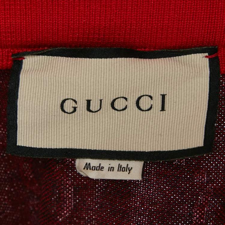 Pre Owned Gucci Navy Blue GG Monogram Print Cotton Knit Zip -Up Jacket M