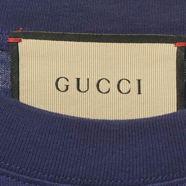 Pre Owned Gucci Blue Jersey Jersey 1921 L'Aveugle Par Amour T-Shirt XS