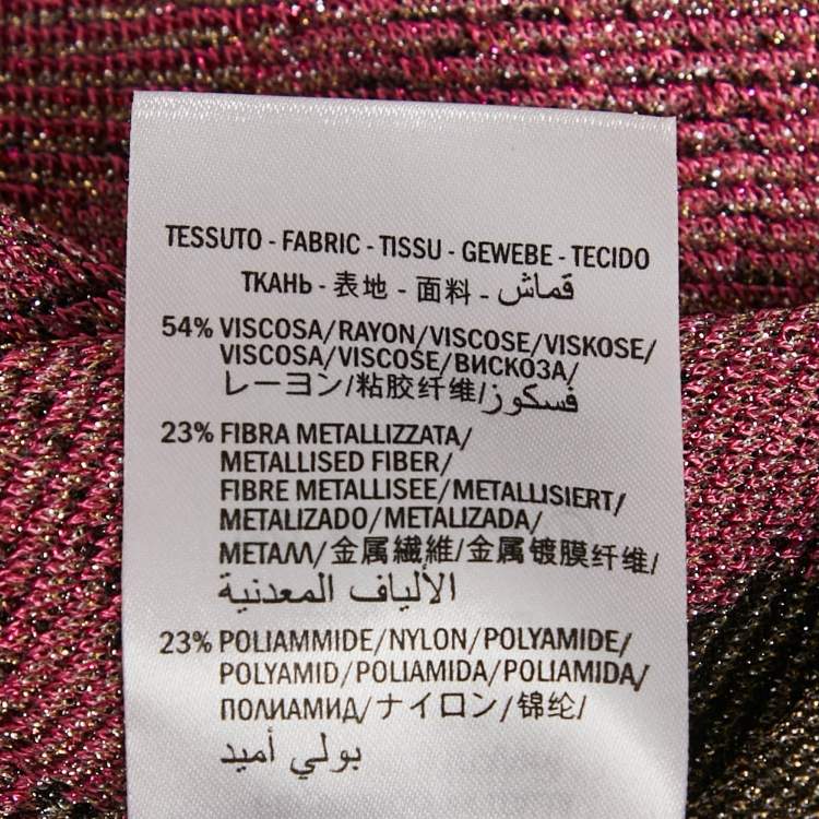 Pre Owned Gucci Pink/Blue Tiger Intarsia Lamé Knit Crew Neck Pullover XL