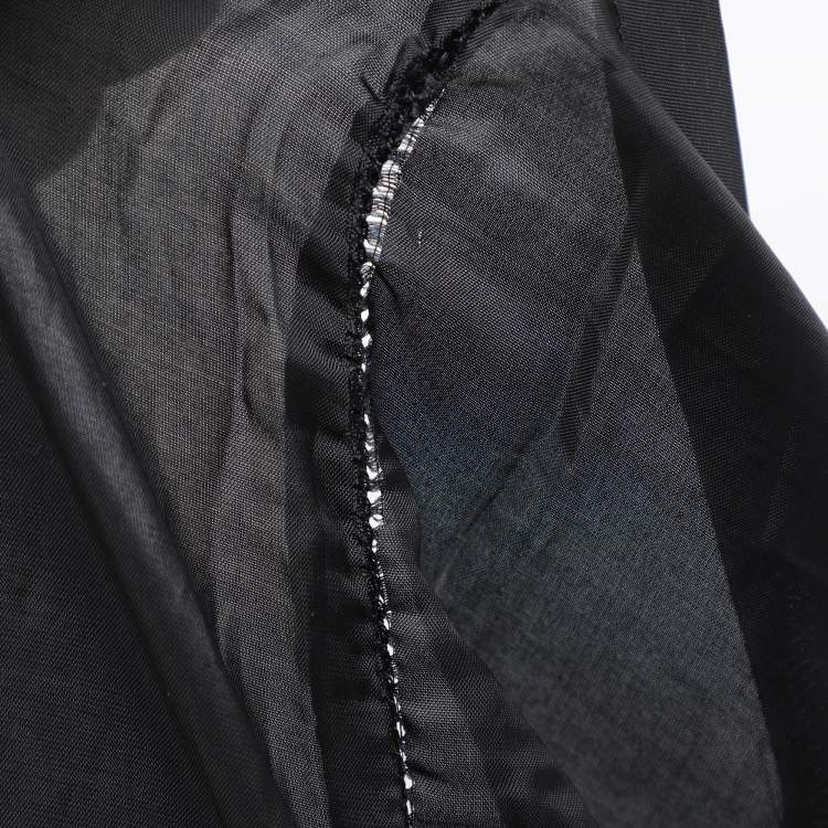 Pre Owned Gucci Black Leather Midi Skirt M