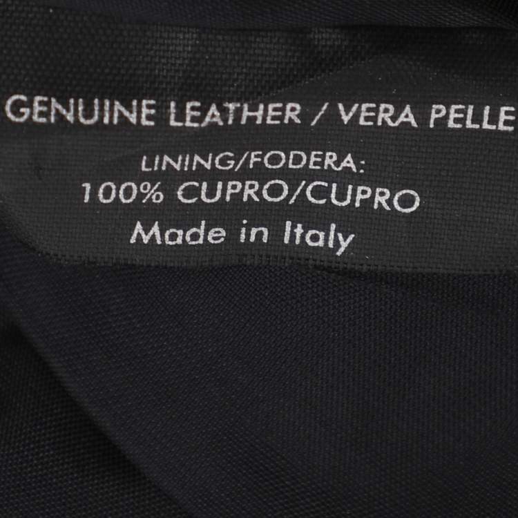 Pre Owned Gucci Black Leather Midi Skirt M