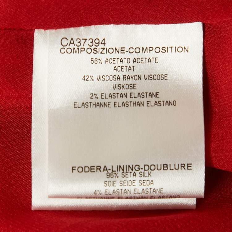 Pre Owned Gucci Red Crepe Belted Short Dress S