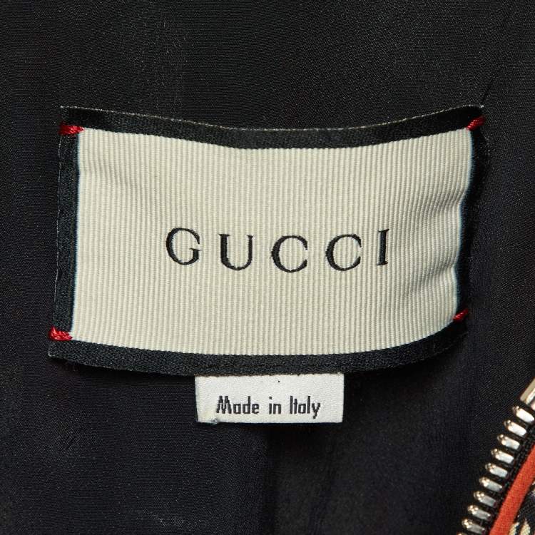 Pre Owned Gucci Multicolor Floral Sequined Printed Silk Bomber Jacket S