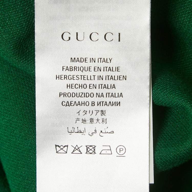 Pre Owned Gucci Green Floral Embroidery Jersey Pants XL