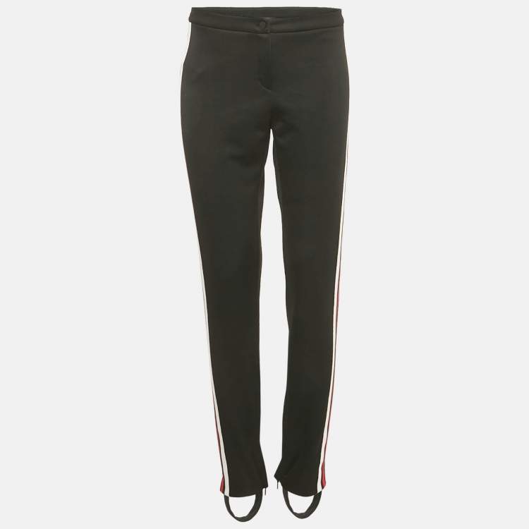 Pre Owned Gucci Black Jersey Web Tape Side Detail Pants XL