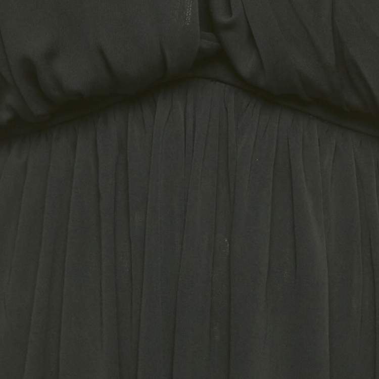 Pre Owned Gucci Black Jersey Halter Neck Midi Dress S