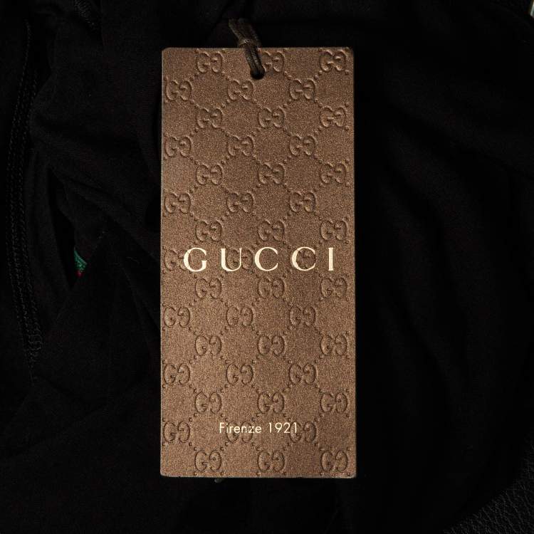 Pre Owned Gucci Black Modal Web Bow Detail Top L