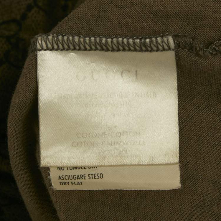 Pre Owned Gucci Brown GG Supreme Print Cotton T-Shirt S