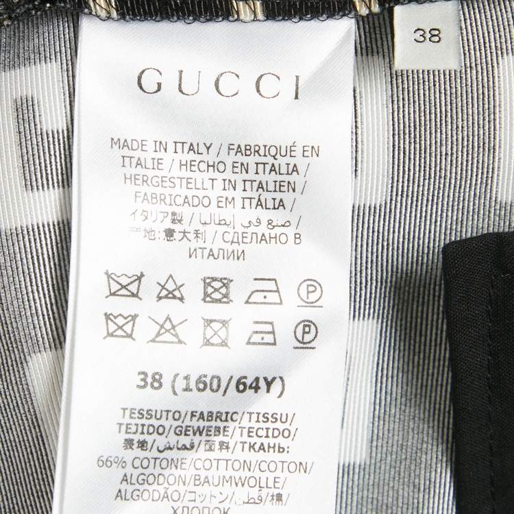 Pre Owned Gucci Black G Print Cotton Blend Flared Trousers S