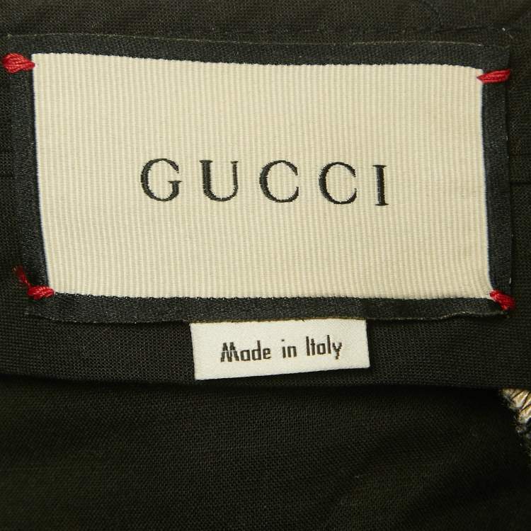 Pre Owned Gucci Black G Print Cotton Blend Flared Trousers S