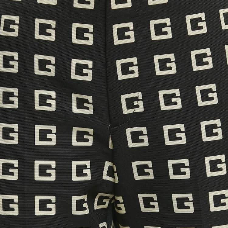 Pre Owned Gucci Black G Print Cotton Blend Flared Trousers S