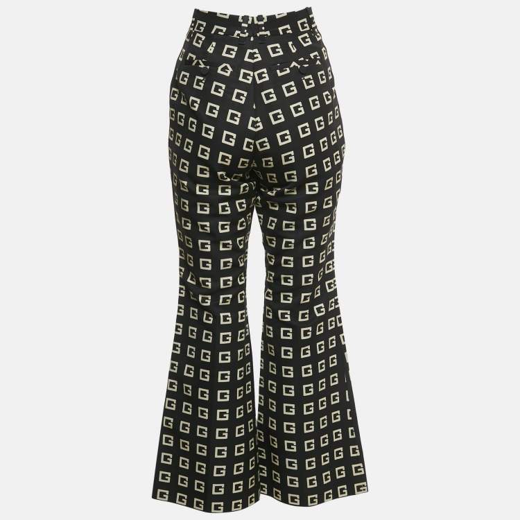 Pre Owned Gucci Black G Print Cotton Blend Flared Trousers S