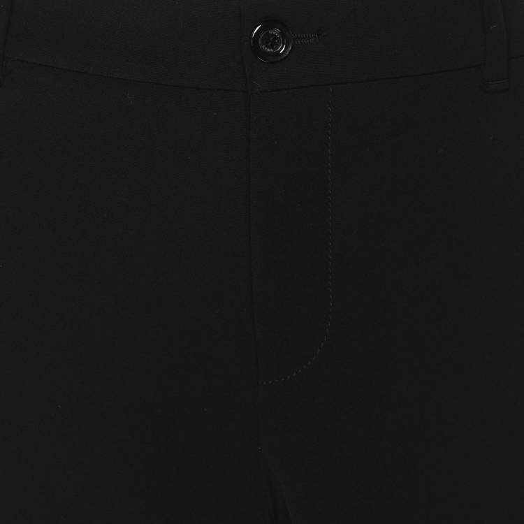 Pre Owned Gucci Black Stretch Crepe Web Pants L