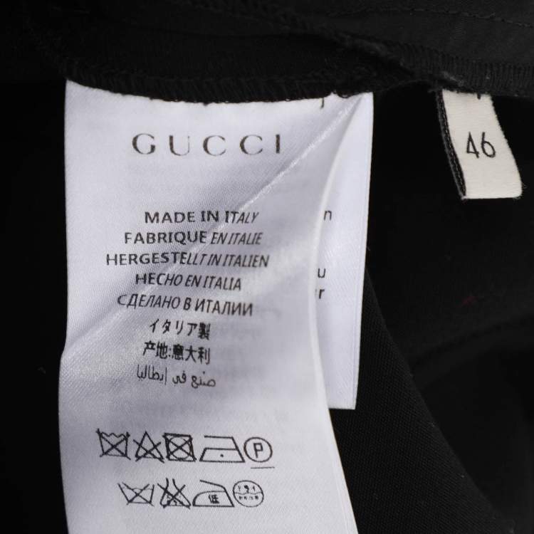 Pre Owned Gucci Black Stretch Crepe Web Pants L