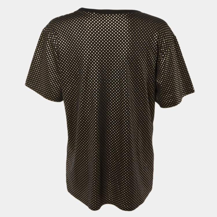 Pre Owned Gucci Black Star Guccy Print Cotton Crew Neck T-Shirt M