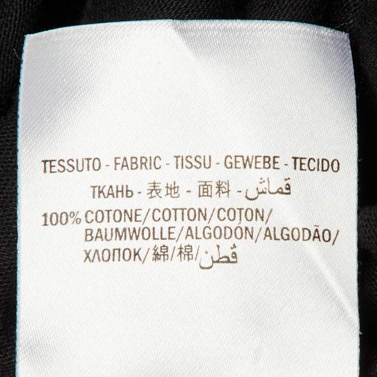 Pre Owned Gucci Black Star Guccy Print Cotton Crew Neck T-Shirt M
