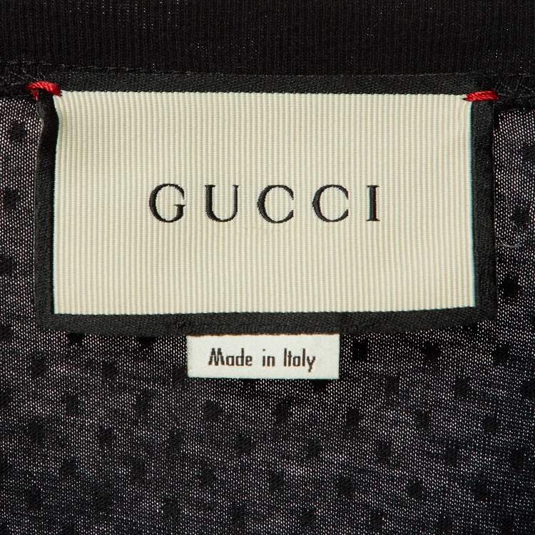 Pre Owned Gucci Black Star Guccy Print Cotton Crew Neck T-Shirt M