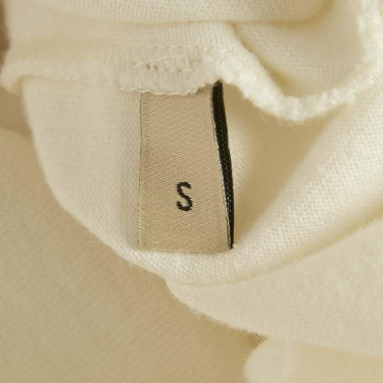 Pre Owned Gucci White Interlocking GG Web Print Cotton T-Shirt S