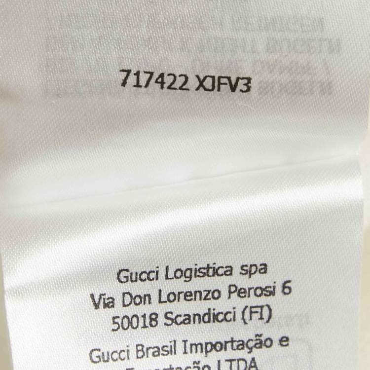 Pre Owned Gucci White Interlocking GG Web Print Cotton T-Shirt S