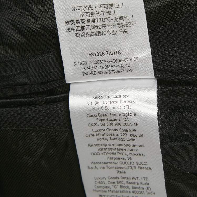 Pre Owned Gucci Black GG Jacquard Single Breasted Blazer M 