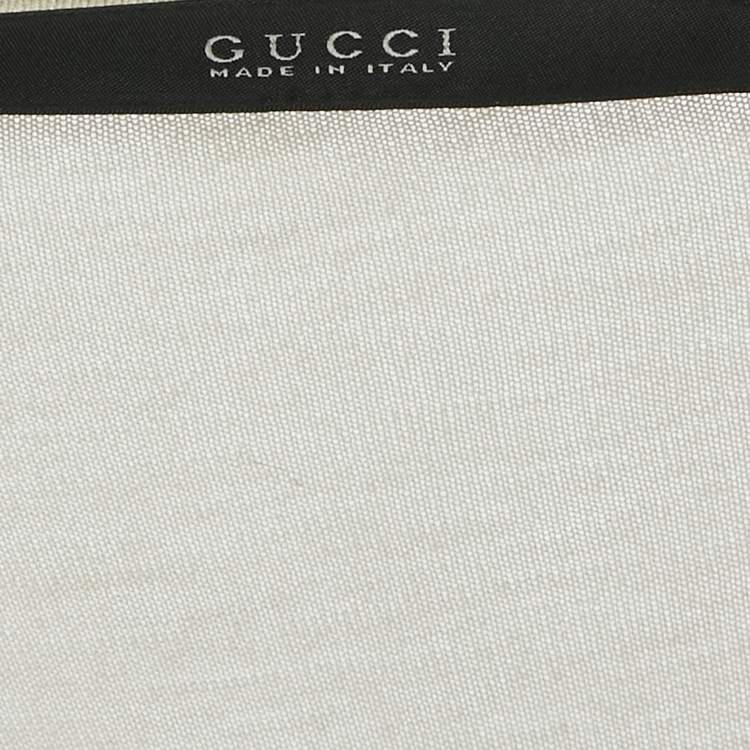 Pre Owned Gucci Cream Crepe and Knit Sleeveless Top M