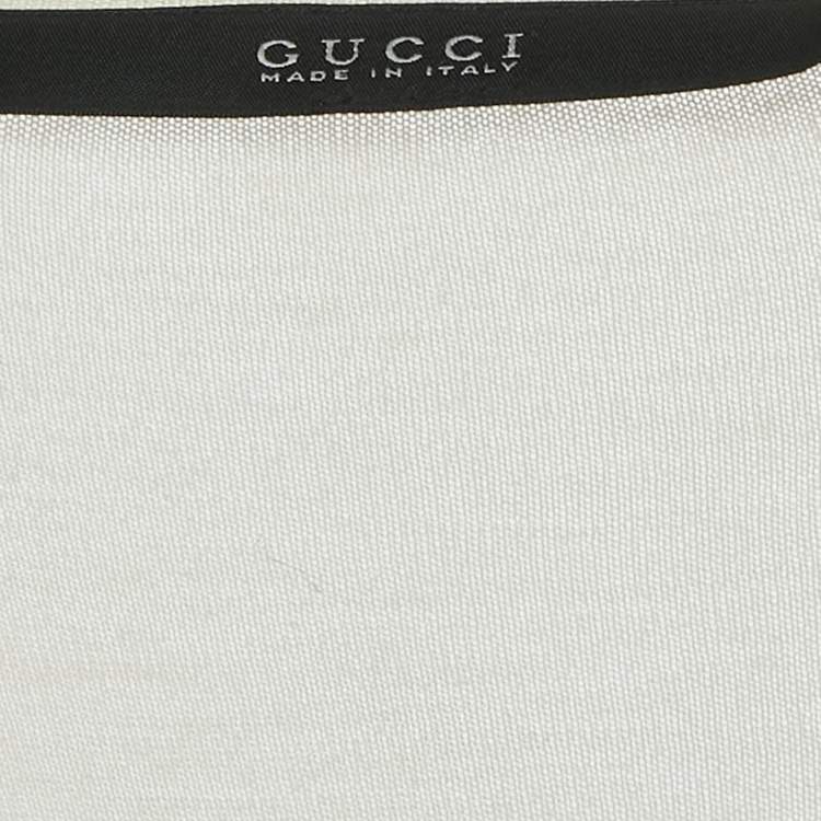 Pre Owned Gucci Cream Crepe and Knit Sleeveless Top M
